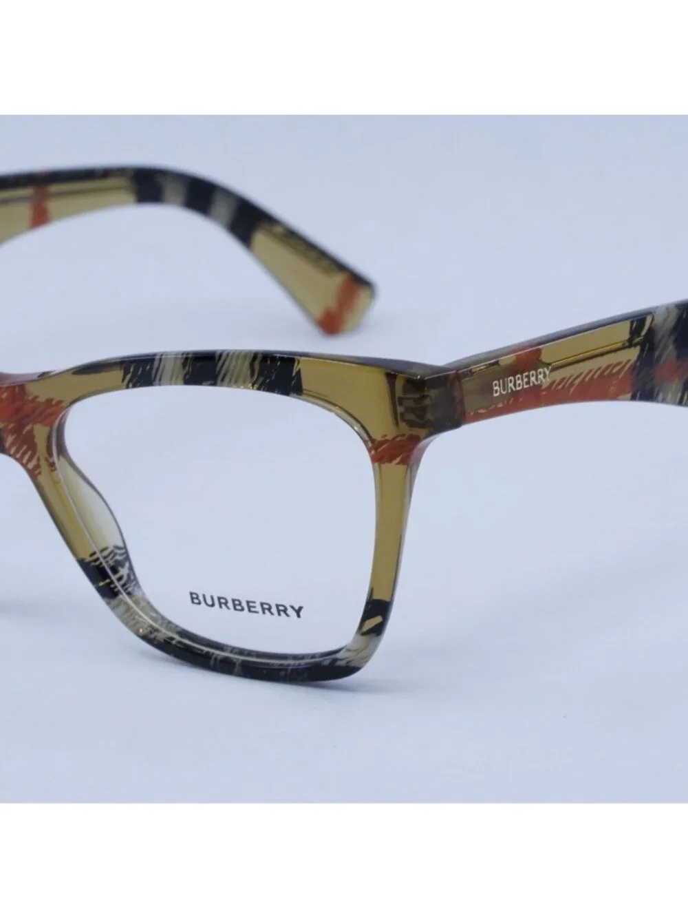 Burberry BE2416 4146 Eyeglasses Check Sand 52mm Cat Eye Frame